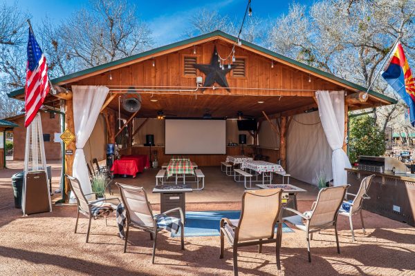 pavilion for group events and other amenities at zane grey rv village